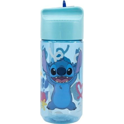 Water bottle with Straw for Kids STOR 75036 430 ml Stitch Palms (blue) (75036)