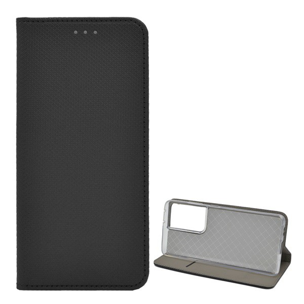 Tok álló, bőr hatású (FLIP, oldalra nyíló, asztali tartó funkció, rombusz minta) FEKETE [Samsung Galaxy S21 Ultra (SM-G998) 5G] (5996591032795)