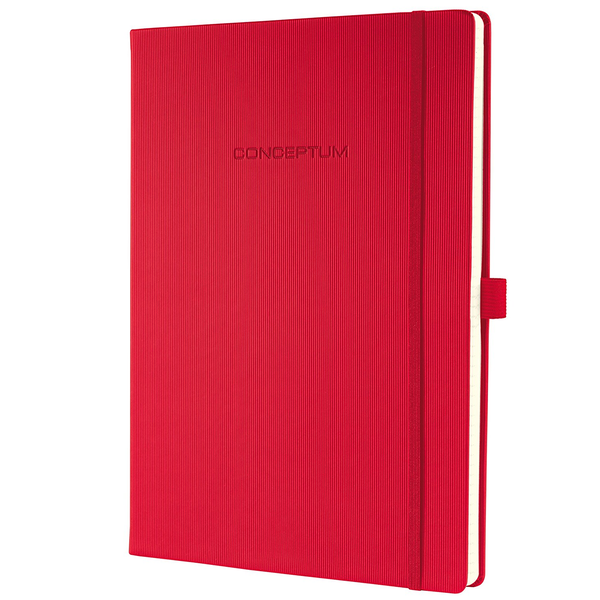 Sigel Conceptum A4 с редове, 194 страници, изключителна червена тетрадка с твърди корици