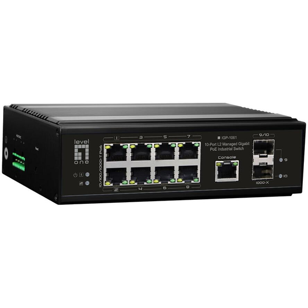 LevelOne IGP-1061 netværksswitch Administreret L2 Gigabit Ethernet (10/100/1000) Strøm over Ethernet (PoE) Sort