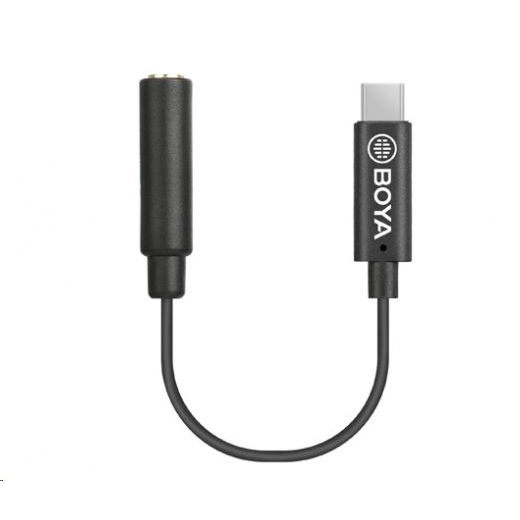 Boya Audio BY-K4 3.5mm TRS jack lengő aljzat -> USB Type-C átalakító kábel 6cm