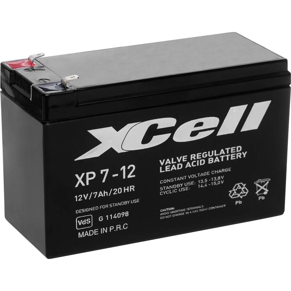 Ólom zselés akku AGM 12 V 7 Ah 151 x 94 x 65 mm XCell XP712 (XCEXP712)