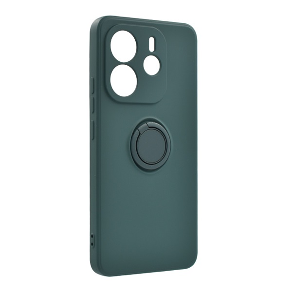 Szilikon telefonvédő (tartógyűrű, mikrofiber plüss belső, mágneses, kameravédő) SÖTÉTZÖLD Xiaomi Redmi Note 14 4G "Gigapack csomagolás" (GP-167999)