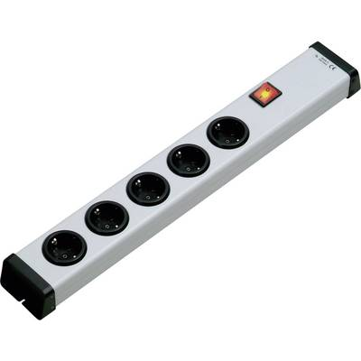 Hálózati elosztó kapcsolóval, 5 részes, fehér, szerelhető, Ehmann 0201x00052300 (0201x00052300)