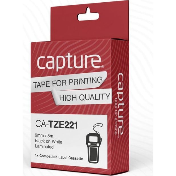Capture CA-TZE221 nastro per etichettatrice Nero su bianco
