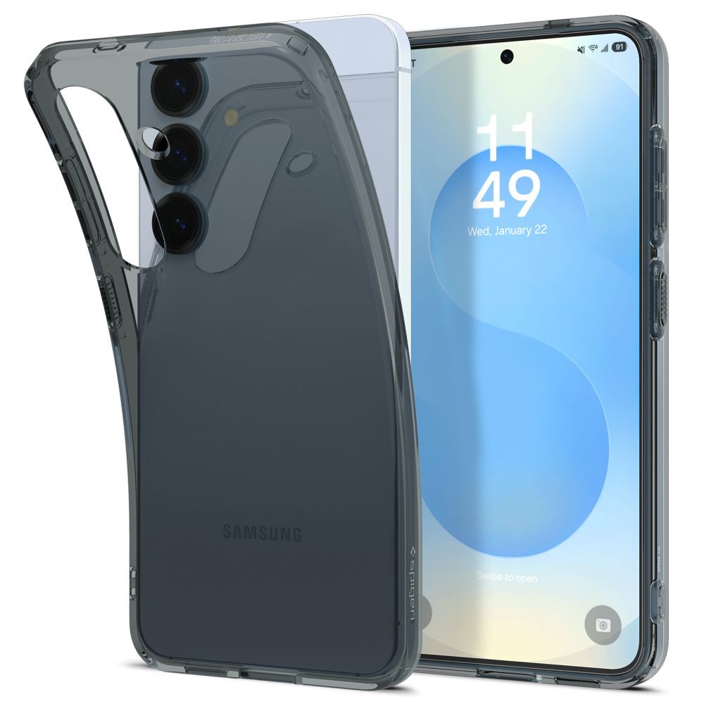 Samsung Galaxy S25 SM-S931, Szilikon tok, Spigen Liquid Crystal, átlátszó/füst (RS165042)