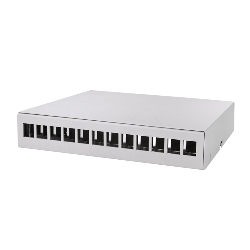Logilink Consolidation point box 12-port, asztali/falra/sínre szerelheto, szürke (NP0094) (NP0094)