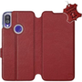 Flip case for Xiaomi Redmi Note 7 - Dark Red - Dark Red Leather