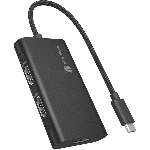 ICY BOX IB-AD1030-C интерфейсен хъб USB 3.2 Gen 2 (3.1 Gen 2) Type-C 10000 Мбит/с Черен