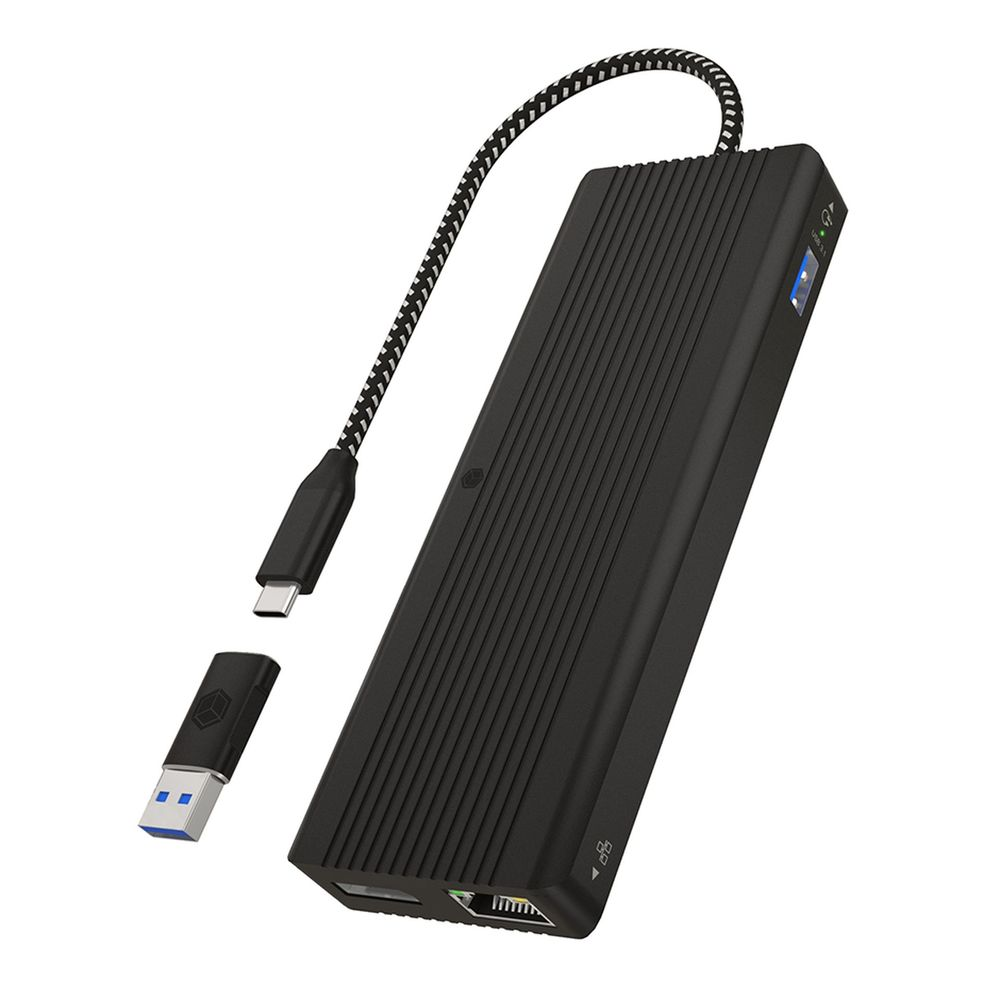 ICY BOX IB-DK4080AC Vezetékes USB 3.2 Gen 1 (3.1 Gen 1) Type-C Fekete (IB-DK4080AC)