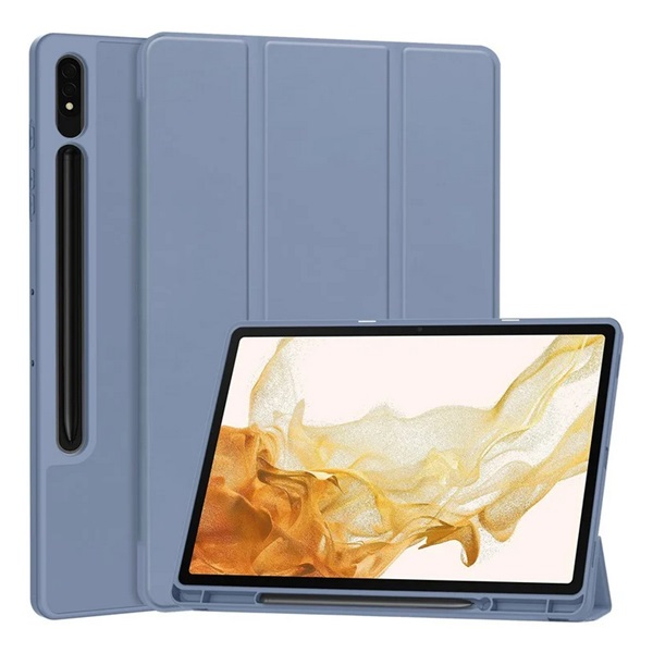 gigapack Tok álló, bőr hatású (aktív FLIP, oldalra nyíló, TRIFOLD, asztali tartó, ceruza tartó) LILA Samsung Galaxy Tab S10 Ultra LTE (SM-X926B) / Galaxy Tab S10 Plus WIFI (SM-X820) " csomagolás" (GP-163647)