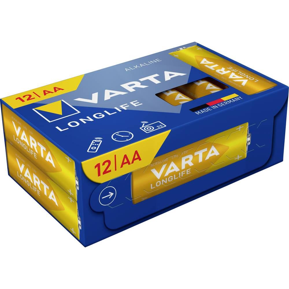 Varta Longlife AA alkáli mangán ceruzaelem 1.5V cube pack 12db (4106301132) (4106301132)