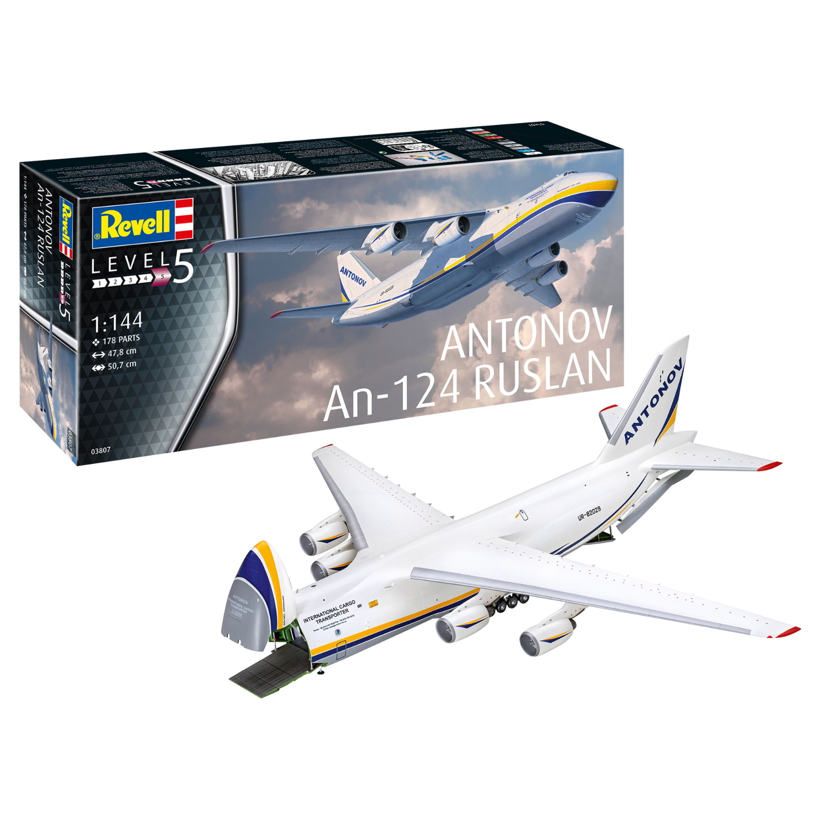 Revell Antonov AN-124 Ruslan repülőgép műanyag modell (1:144) (03807)