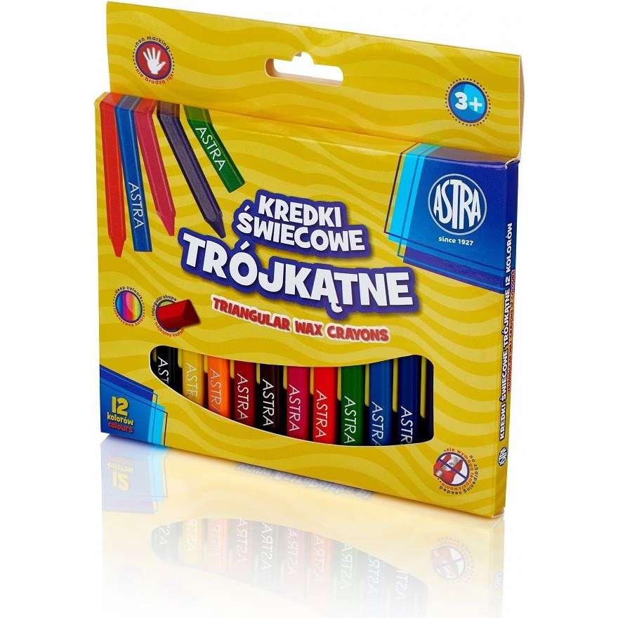 Zsírkréta Astra Háromszögletű Hegyezett 12 Színű (284593)