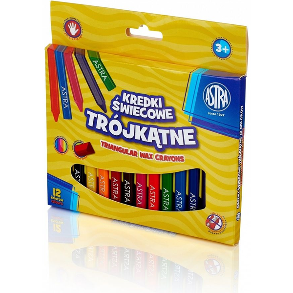 Zsírkréta Astra Háromszögletű Hegyezett 12 Színű