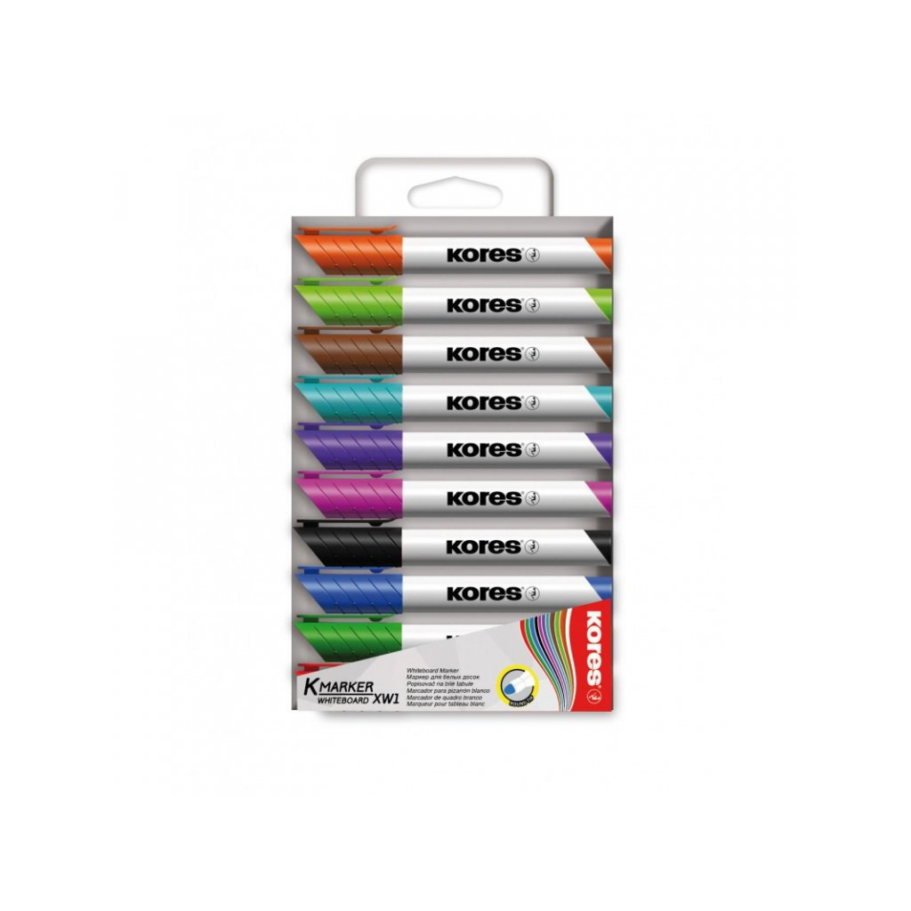 Kores K-Marker 1-3mm Tábla- és flipchart marker készlet - 10 különböző szín (20800)