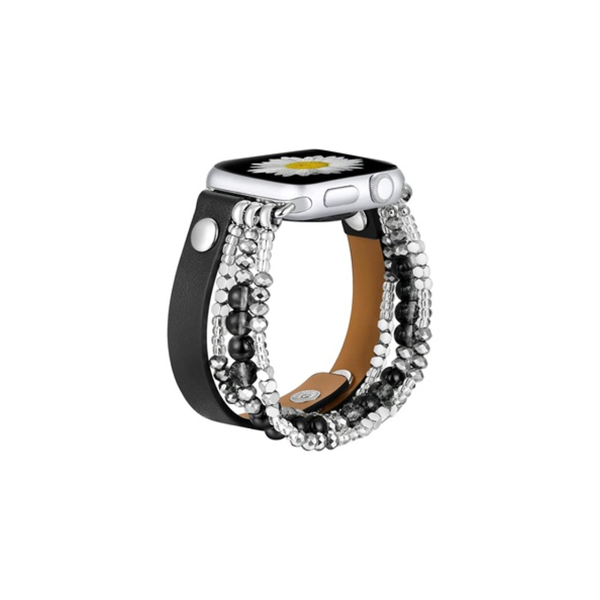 Mybandz Apple Watch Gyöngyös Bőr Okosóra szíj 40/41/42 mm - Fekete