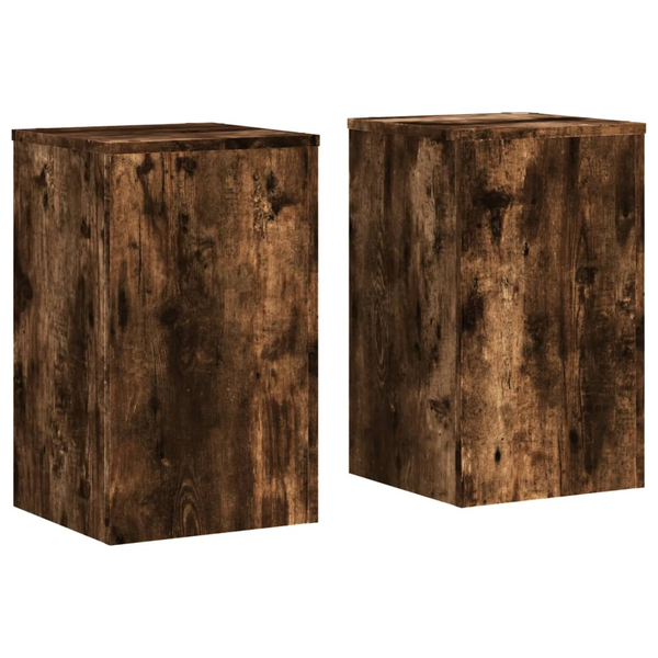 Soportes De Plantas 2 Uds Madera Roble Ahumado 30x30x50 Cm Vidaxl