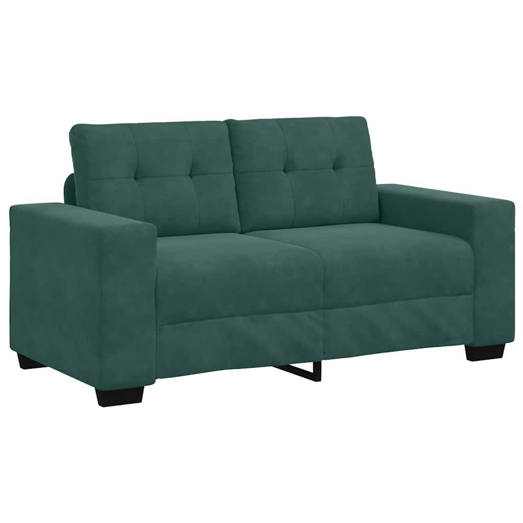 sötétzöld bársony loveseat kanapé 120 cm (4105112)