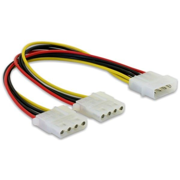 DELOCK Stromkabel Molex 4pin -> 2x Molex 4pin St/Bu/Bu