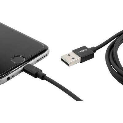 Ansmann Apple iPad/iPhone/iPod Töltőkábel [1x USB 2.0 dugó, A típus - 1x Apple Dock dugó Lightning] 2.00 m Fekete (1700-0079)