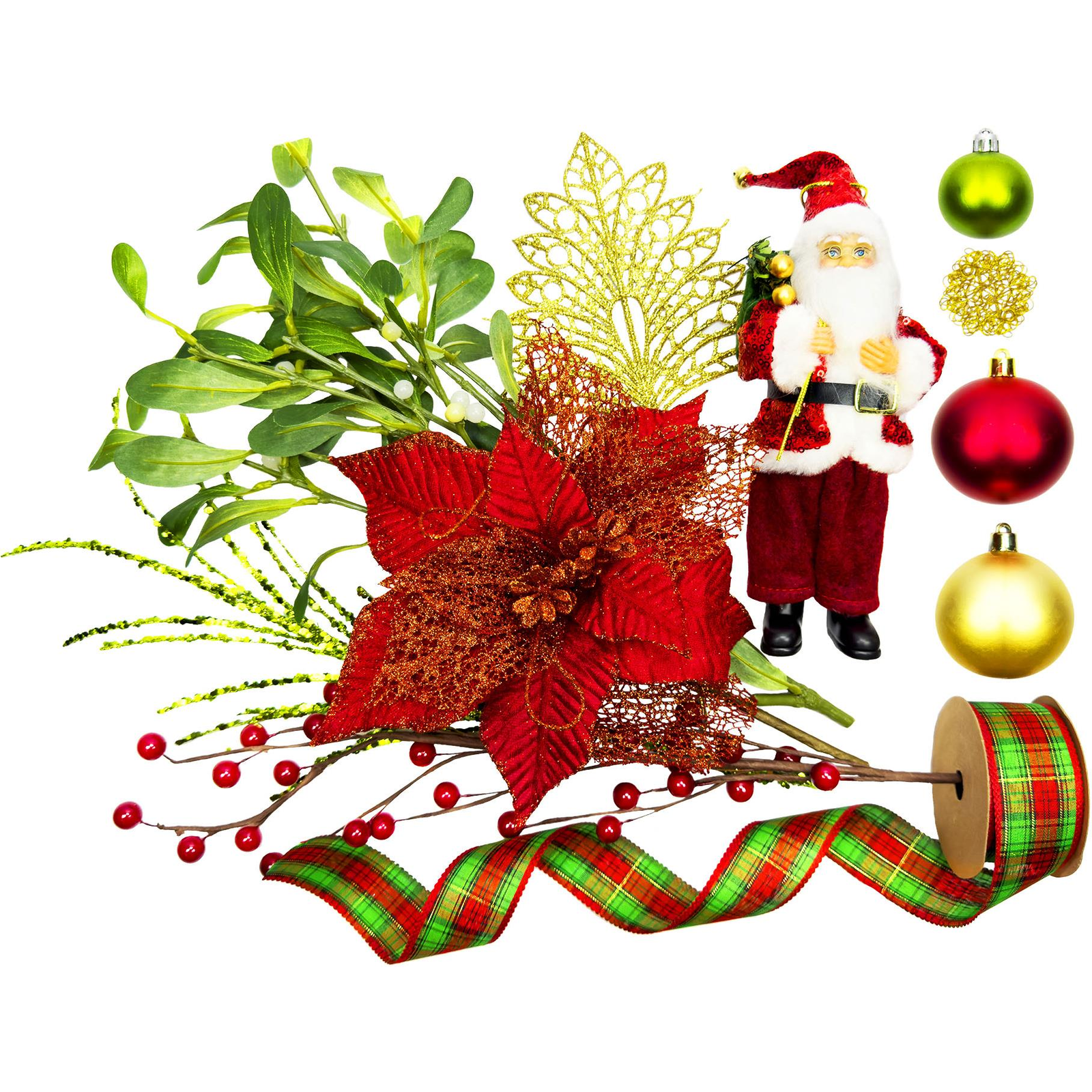 LAALU karácsonyi díszek - Santa készlet, max. 100 cm fákhoz (LAU-2401-OZM)