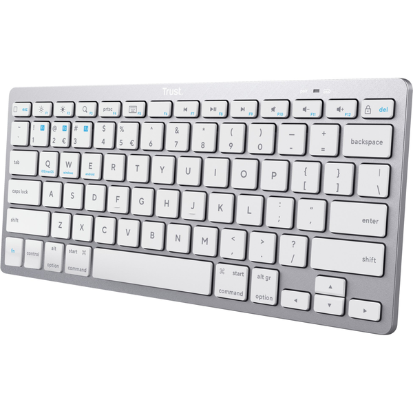 Trust 24654 toetsenbord Kantoor Bluetooth QWERTY Spaans Zilver, Wit