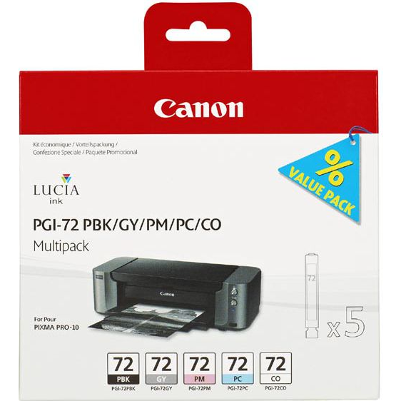 Canon 6403B007 cartuccia d'inchiostro 5 pz Originale Resa standard Grigio, Nero per foto, Ciano per foto, Magenta per foto