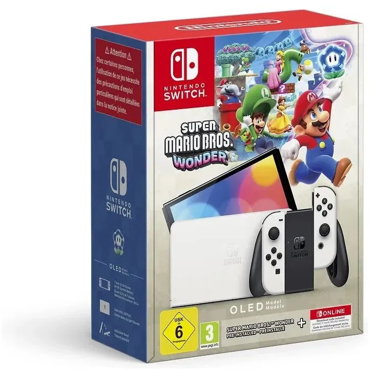 Nintendo Switch OLED 64GB Fehér + Super Mario Bros + 1 év online előfizetés (10014335)