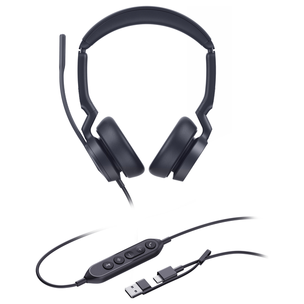Yealink UH46 Dual UC USB-C/A Ledningsført Kontor/Callcenter USB Type-C / USB Type-A Sort