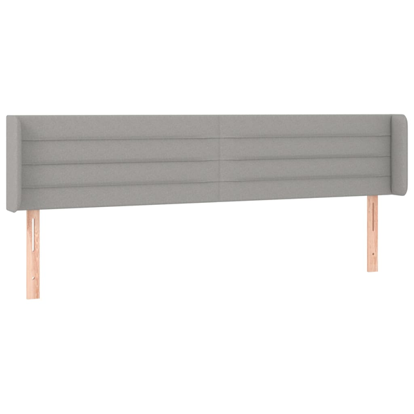 Tăblie de pat cu aripioare gri deschis 163x16x78/88 cm textil
