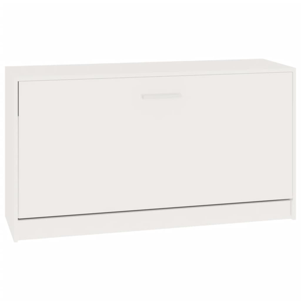magasfényű fehér szerelt fa cipőtároló pad 80x24x45 cm