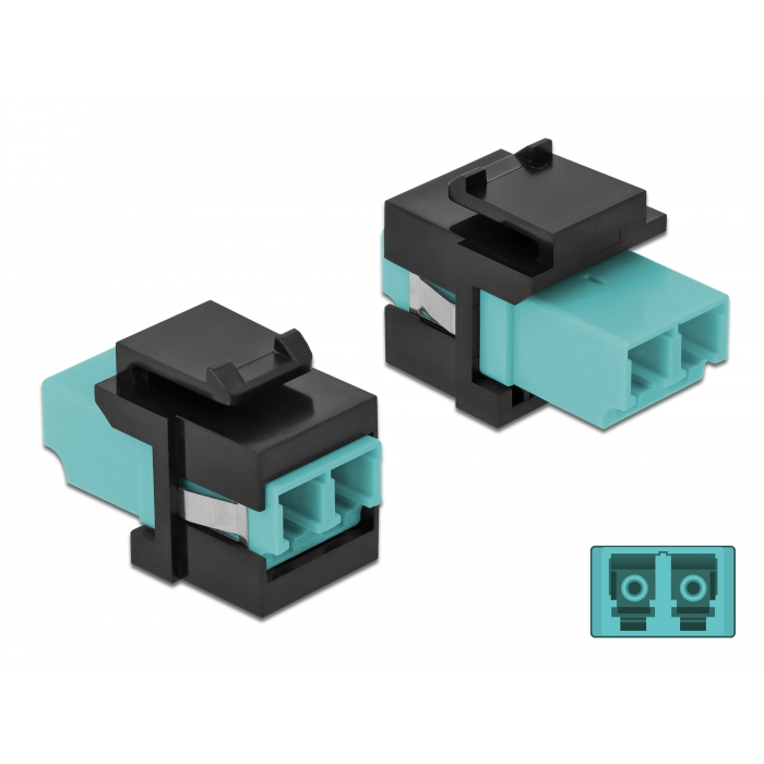 Delock Keystone modul LC Duplex aljzat - LC Duplex aljzat vízkék / fekete (86720) (86720)