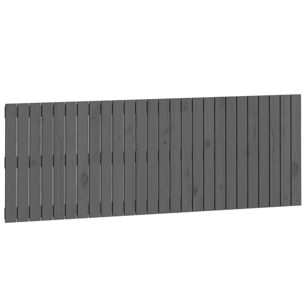 szürke tömör fenyőfa fali fejtámla 166 x 3 x 60 cm (824860)