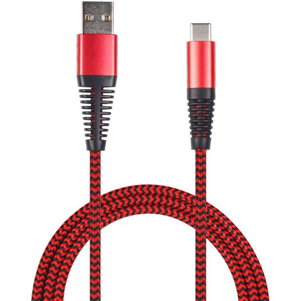 2GO USB Lade-/Datenkabel USB Type-C 3.1 Nylon   1m  rot (795947)