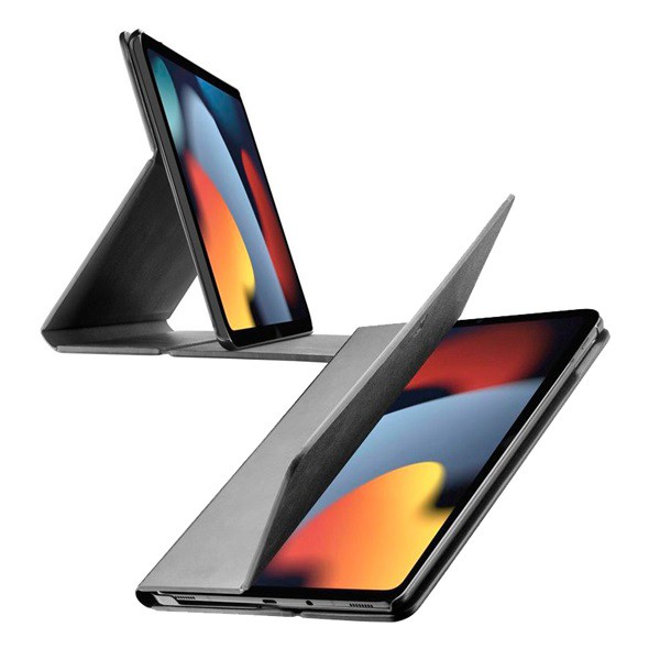 CELLULARLINE FOLIO tok álló, bőr hatású (FLIP, oldalra nyíló, TRIFOLD asztali tartó funkció) FEKETE [Apple IPAD mini 6 (2021)]