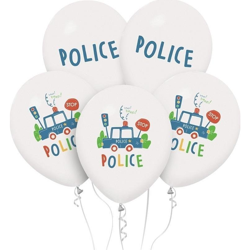 Rendőrautó Mintás Lufi Csokor - 5 db (516457)