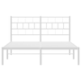 fehér fém ágykeret fejtámlával 160 x 200 cm