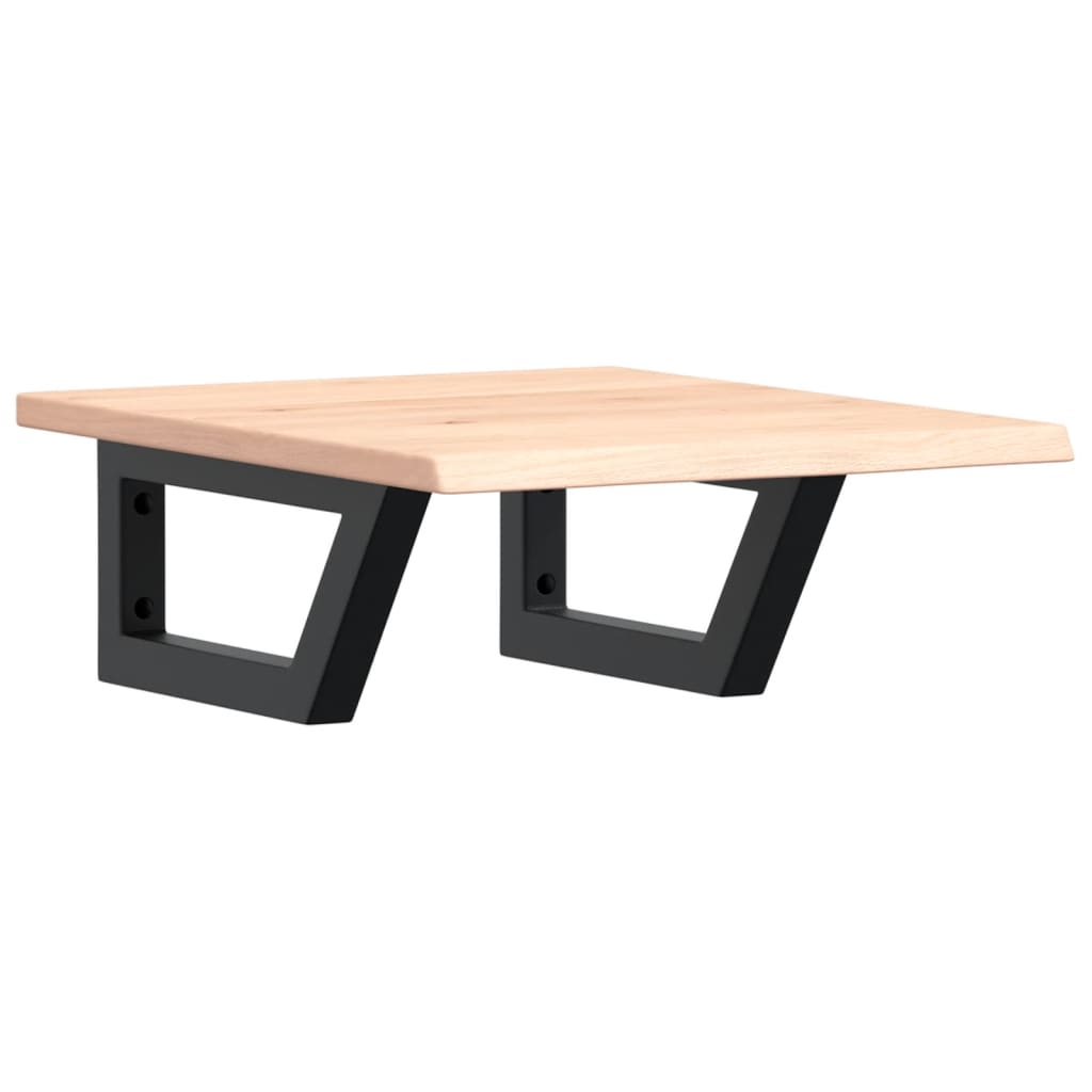 acél és tömör tölgyfa falra szerelhető mosdópolc (3302535)