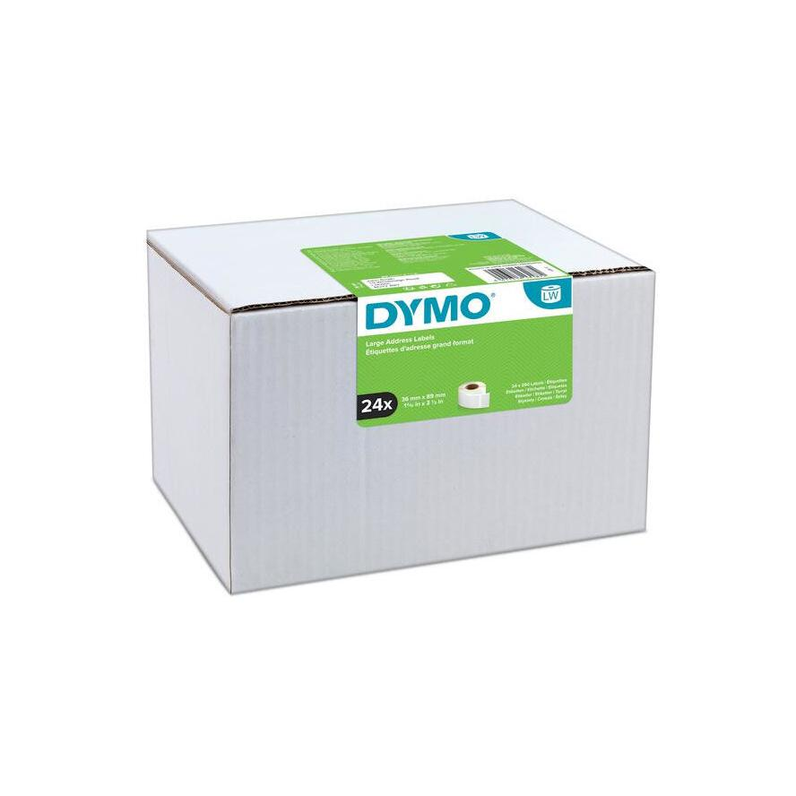 Dymo 722390 36 x 89 mm Öntapadó Cimke hőtranszferes nyomtatóhoz (24 x 260 címke / csomag) (S0722390)