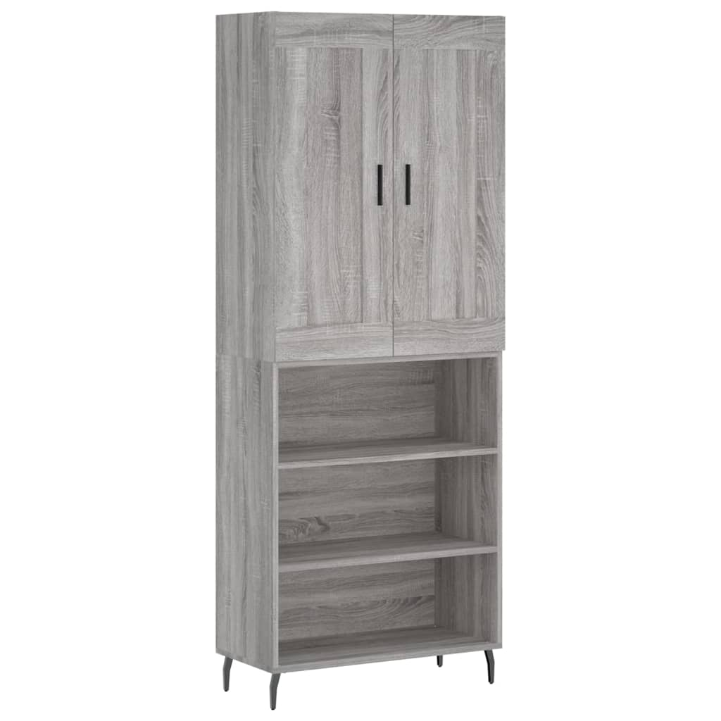 szürke sonoma szerelt fa magasszekrény 69,5 x 34 x 180 cm (3200087)