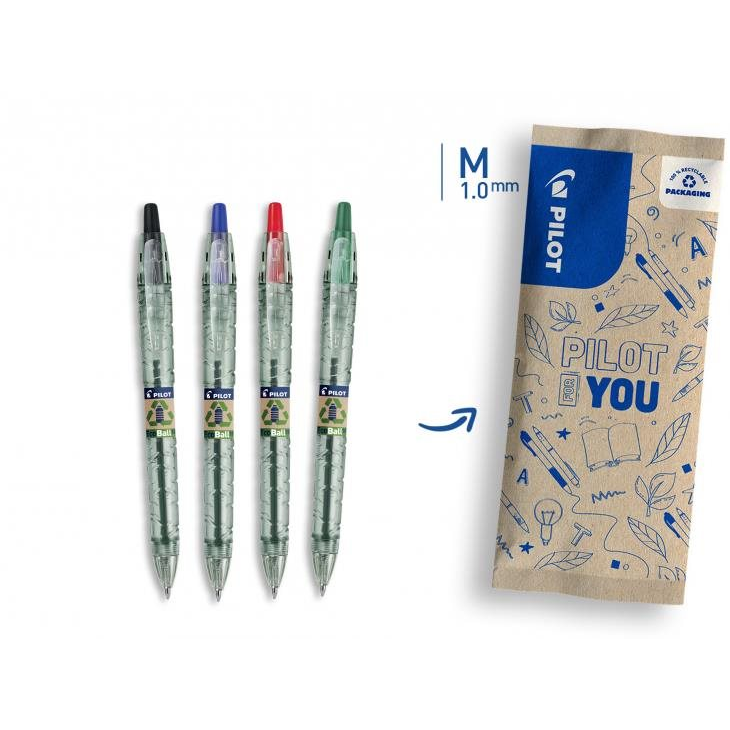 PILOT B2P EcoBall M, 4 színű készlet (FLW583004)