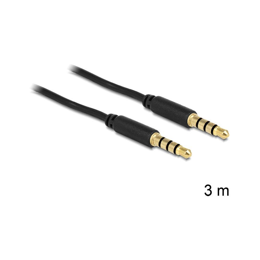 DeLock Cable Stereo Jack 3.5 mm 4 pin male > male 3m (83437)