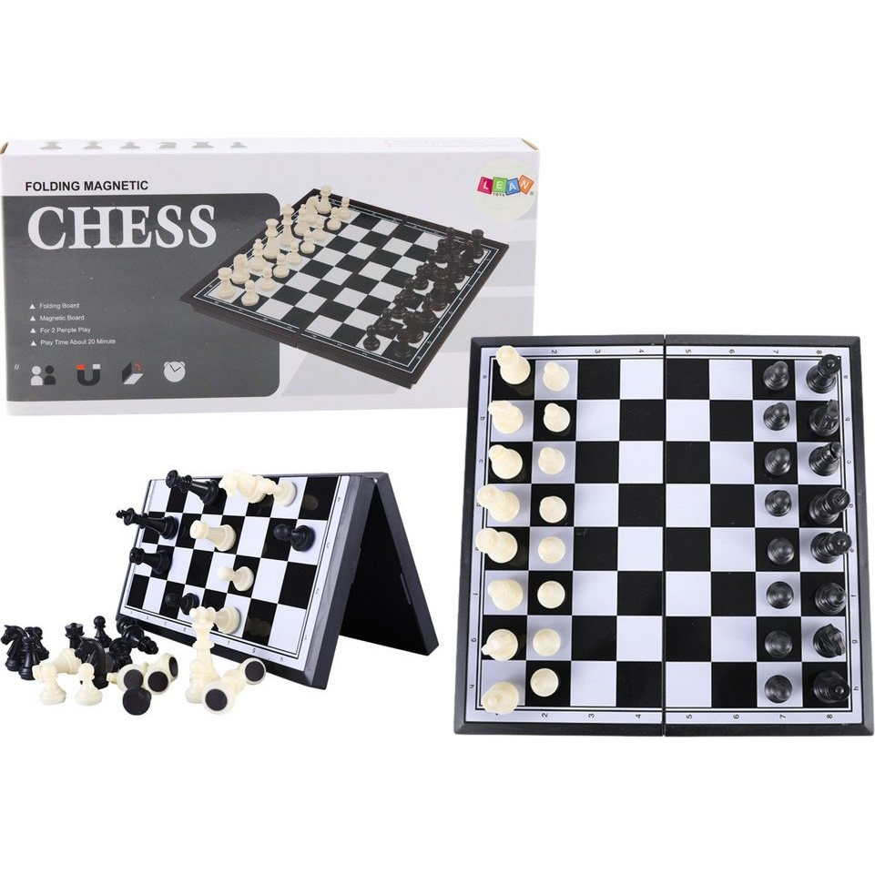 Lean Toys Klasszikus Sakktáblajáték Mágneses Tábla Gyalogfigurák (21214)