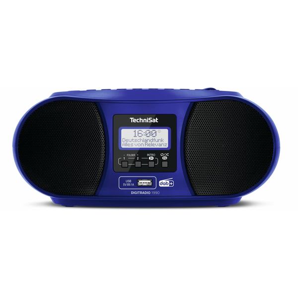 Радио Technisat DigitRadio 1990 USB, Bluetooth, 3,5 mm жак, FM/RDS, DAB+, CD, Син/Черен