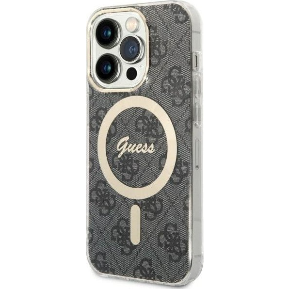 Guess 4G IML MagSafe kompatibilis iPhone 14 Pro hátlap tok, fekete (GUE002754)