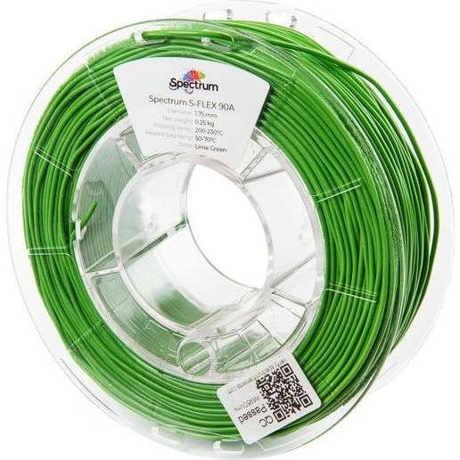 Spectrum Filaments 80253 S-Flex 90A 3D nyomtatószál Rugalmas nyomtatószál rugalmas, vegyileg ellenálló, késedelem nélkül 1.75 mm 250 g lime green, (80253)