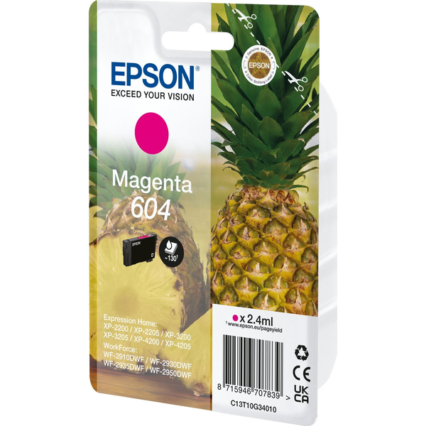 Epson 604 atramentová náplň 1 kusov Originál Štandardná výťažnosť Purpurová