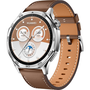 Смарт часовник Huawei Watch GT 5, 46mm, Tarnish Stainless Steel Case, Brown Composite Leather Strap