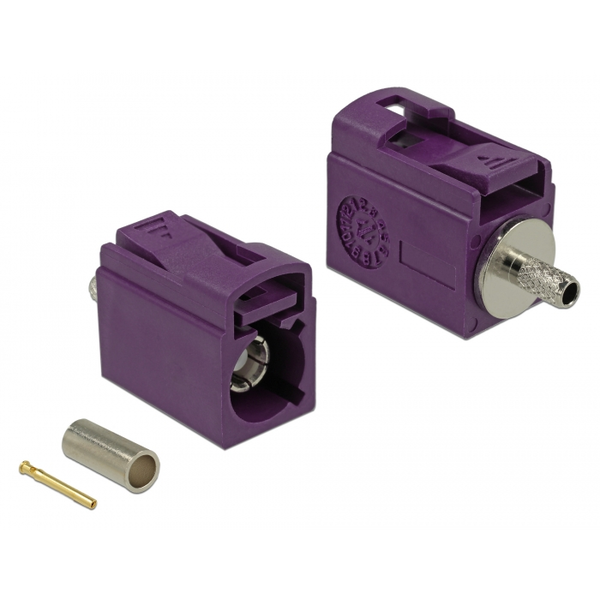 Delock FAKRA D 21 mm (rövid) anya a krimpeléshez (89702)